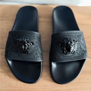 Versace Medusa Black Slide Sandals